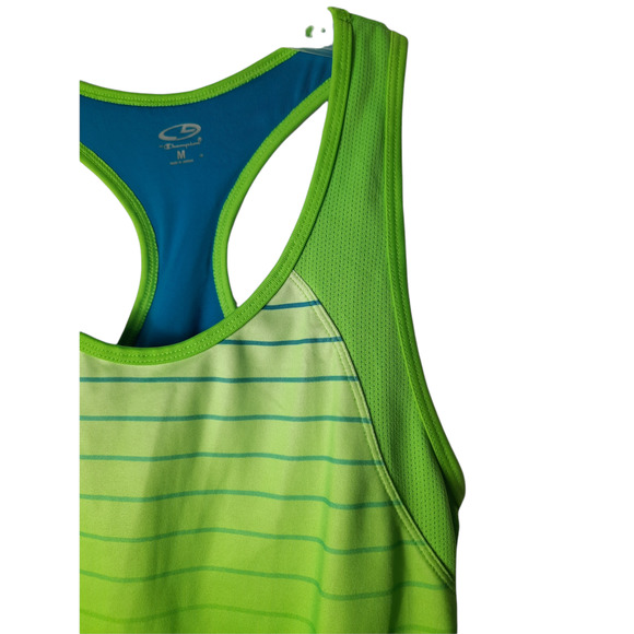 Champion Racerback Workout green blue tank top with shelf bra - Picture 3 of 8
